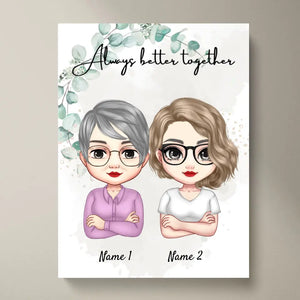 Mamma e figlie Chibi - Poster personalizzato (2-3 donne)