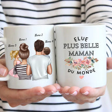 Carica l&#39;immagine nel visualizzatore di Gallery, Elue plus belle maman du monde - Mug personnalisé (1-4 enfants)
