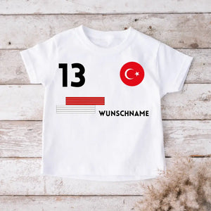 Fußball EM 2024 Türkei Trikot Kinder individuell - Personalisiertes T-Shirt für Kinder (100% Baumwolle)