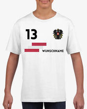 Carica l&#39;immagine nel visualizzatore di Gallery, Fußball EM 2024 Österreich Trikot Kinder individuell - Personalisiertes T-Shirt für Kinder (100% Baumwolle)
