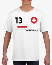 Carica l&#39;immagine nel visualizzatore di Gallery, Fußball EM 2024 Schweiz Trikot Kinder individuell - Personalisiertes T-Shirt für Kinder (100% Baumwolle)
