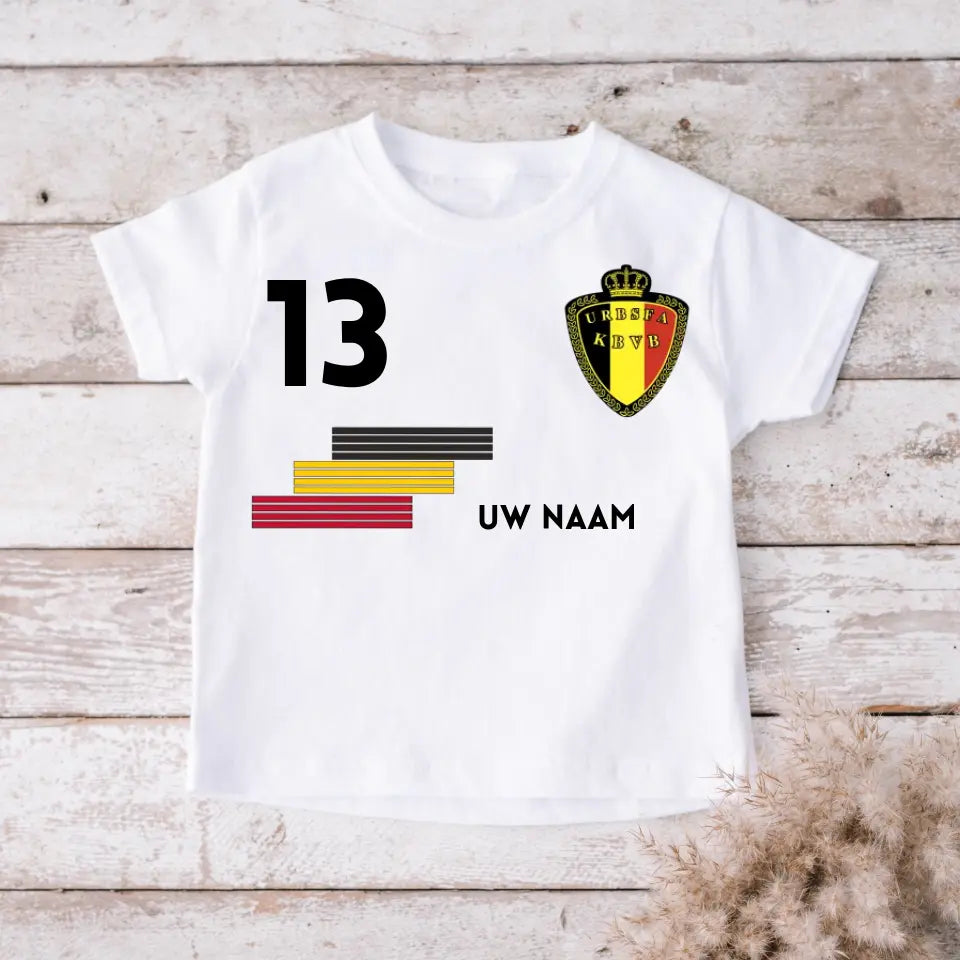 Voetbal EM 2024 België shirt kinderen individueel - Gepersonaliseerd T-Shirt voor Kinderen (100% Katoen)