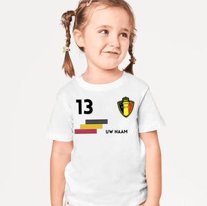 Voetbal EM 2024 België shirt kinderen individueel - Gepersonaliseerd T-Shirt voor Kinderen (100% Katoen)