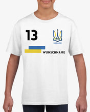 Carica l&#39;immagine nel visualizzatore di Gallery, Fußball EM 2024 Ukraine T-Shirt Kinder individuell - Personalisiertes Trikot für Kinder (100% Baumwolle)
