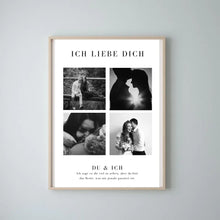 Carica l&#39;immagine nel visualizzatore di Gallery, &quot;Ich liebe dich&quot; Personalisierte Foto-Collage Poster für Pärchen, deinen Partner
