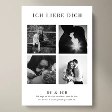 Carica l&#39;immagine nel visualizzatore di Gallery, &quot;Ich liebe dich&quot; Personalisierte Foto-Collage Poster für Pärchen, deinen Partner
