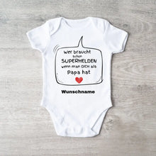 Carica l&#39;immagine nel visualizzatore di Gallery, Superhelden Papa - Personalisierter Baby-Onesie/ Strampler, 100% Bio-Baumwolle
