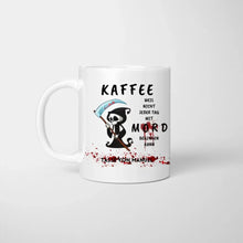 Carica l&#39;immagine nel visualizzatore di Gallery, Kaffeetasse personalisiert für Kollegen, Kolleginnen, Bürotasse lustig, nicht jeder Tag mit Mord beginnen
