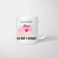 Carica l&#39;immagine nel visualizzatore di Gallery, Schulkind Tasse personalisiert - Du bist 1. Klasse!
