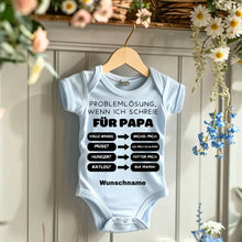 Carica l&#39;immagine nel visualizzatore di Gallery, Problemlösung für Papa - Personalisierter Baby-Onesie/ Strampler, 100% Bio-Baumwolle
