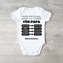 Carica l&#39;immagine nel visualizzatore di Gallery, Problemlösung für Papa - Personalisierter Baby-Onesie/ Strampler, 100% Bio-Baumwolle
