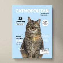 Carica l&#39;immagine nel visualizzatore di Gallery, Personalisiertes Haustier Cover Poster - Katzenmagazin mit Foto deiner Katze/ Kater
