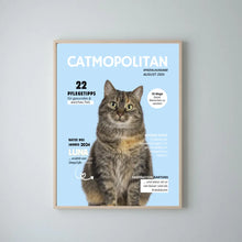 Carica l&#39;immagine nel visualizzatore di Gallery, Personalisiertes Haustier Cover Poster - Katzenmagazin mit Foto deiner Katze/ Kater
