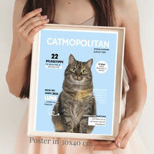 Carica l&#39;immagine nel visualizzatore di Gallery, Personalisiertes Haustier Cover Poster - Katzenmagazin mit Foto deiner Katze/ Kater
