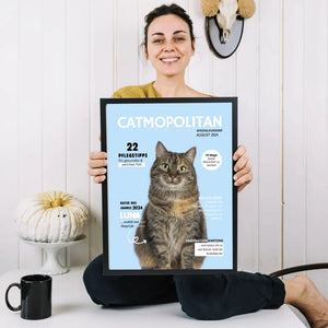 Personalisiertes Haustier Cover Poster - Katzenmagazin mit Foto deiner Katze/ Kater