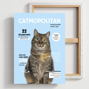 Personalisiertes Haustier Cover Poster - Katzenmagazin mit Foto deiner Katze/ Kater