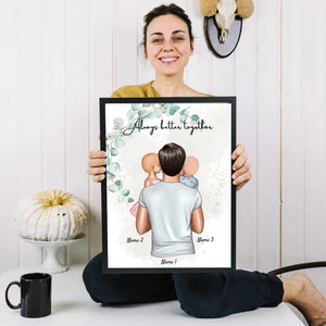 Miglior papà - Poster Personalizzato (Padre con bambini)