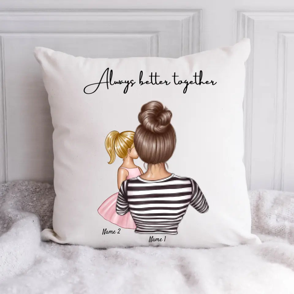 Migliore mamma - Cuscino Personalizzato 40x40cm (Donna con 1-4 bambini)