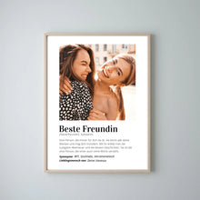 Carica l&#39;immagine nel visualizzatore di Gallery, Foto-Poster &quot;Definition&quot; - Personalisiertes Geschenk &quot;Beste Freundin&quot;
