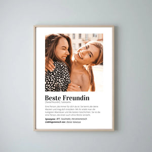 Foto-Poster "Definition" - Personalisiertes Geschenk "Beste Freundin"