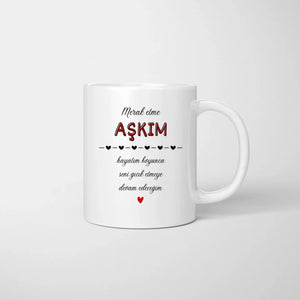 Merak etme AŞKIM - Personalisierte Pärchen-Tasse