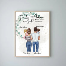 Carica l&#39;immagine nel visualizzatore di Gallery, Meine kleine Familie - Personalisiertes Poster (Eltern mit 1-4 Kindern, Babies)
