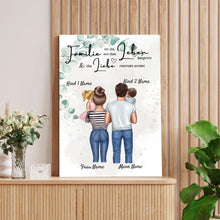 Carica l&#39;immagine nel visualizzatore di Gallery, Meine kleine Familie - Personalisiertes Poster (Eltern mit 1-4 Kindern, Babies)
