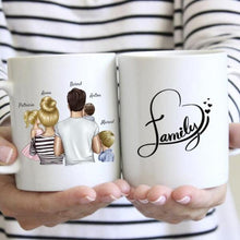 Carica l&#39;immagine nel visualizzatore di Gallery, Eltern mit Kindern - Personalisierte Tasse (1-4 Kinder), Individuelles Geschenk Familie
