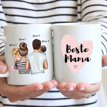 Carica l&#39;immagine nel visualizzatore di Gallery, Eltern mit Kindern - Personalisierte Tasse (1-4 Kinder), Individuelles Geschenk Familie
