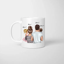 Carica l&#39;immagine nel visualizzatore di Gallery, Eltern mit Kindern - Personalisierte Tasse (1-4 Kinder), Geschenkidee Familie
