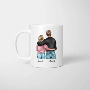 Getroffen, gemocht, verliebt - Dich behalte ich! - Personalisierte Tasse für Paare