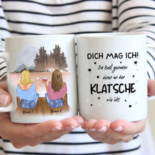 Carica l&#39;immagine nel visualizzatore di Gallery, Dich mag ich, du hast genauso einen an der KLATSCHE - Personalisierte Tasse Freundinnen &amp; Kolleginnen (2-4 Personen)
