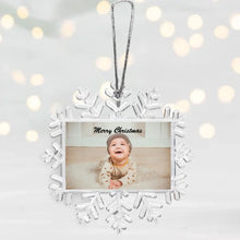 Carica l&#39;immagine nel visualizzatore di Gallery, Personalisierte Baby Christbaum-Schneeflocke - Eigenes Foto, Geschenk Familie Weihnachten, Neugeborenes
