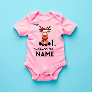 Mein 1. Weihnachten - Personalisierter Baby-Onesie/ Strampler Weihnachtsgeschenk, 100% Bio-Baumwolle