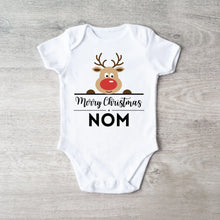 Carica l&#39;immagine nel visualizzatore di Gallery, Merry Christmas Baby - Onesie/dorsal bébé personnalisé pour Noël, 100% coton bio
