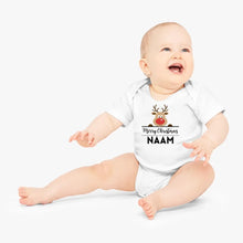 Carica l&#39;immagine nel visualizzatore di Gallery, Merry Christmas Baby - Gepersonaliseerde baby onesie/ romper voor Kerstmis, 100% biologisch katoen
