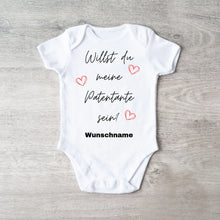 Carica l&#39;immagine nel visualizzatore di Gallery, Willst du meine Patentante sein? - Personalisierter Baby-Onesie/ Strampler, Weihnachtsgeschenk, 100% Bio-Baumwolle
