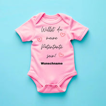 Carica l&#39;immagine nel visualizzatore di Gallery, Willst du meine Patentante sein? - Personalisierter Baby-Onesie/ Strampler, Weihnachtsgeschenk, 100% Bio-Baumwolle
