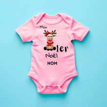 Carica l&#39;immagine nel visualizzatore di Gallery, Mon 1er Noël - Onesie/dorsal bébé personnalisé pour Noël, 100% coton bio
