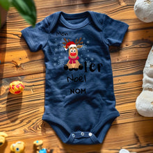 Carica l&#39;immagine nel visualizzatore di Gallery, Mon 1er Noël - Onesie/dorsal bébé personnalisé pour Noël, 100% coton bio
