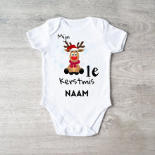 Carica l&#39;immagine nel visualizzatore di Gallery, Mijn 1e Kerstmis - Gepersonaliseerde baby onesie/ romper voor Kerstmis, 100% biologisch katoen
