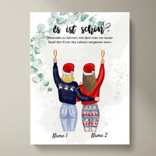 Carica l&#39;immagine nel visualizzatore di Gallery, Freundinnen an Weihnachten - Personalisiertes Poster (2-4 Personen)
