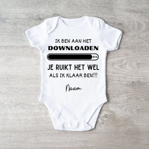 IK BEN AAN HET Downloaden - Gepersonaliseerde baby onesie/ romper voor Kerstmis, 100% biologisch katoen copy