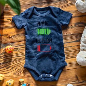 Ich: Viel Energie, Eltern: Wenig Energie - Personalisierter Baby-Onesie/ Strampler, 100% Bio-Baumwolle