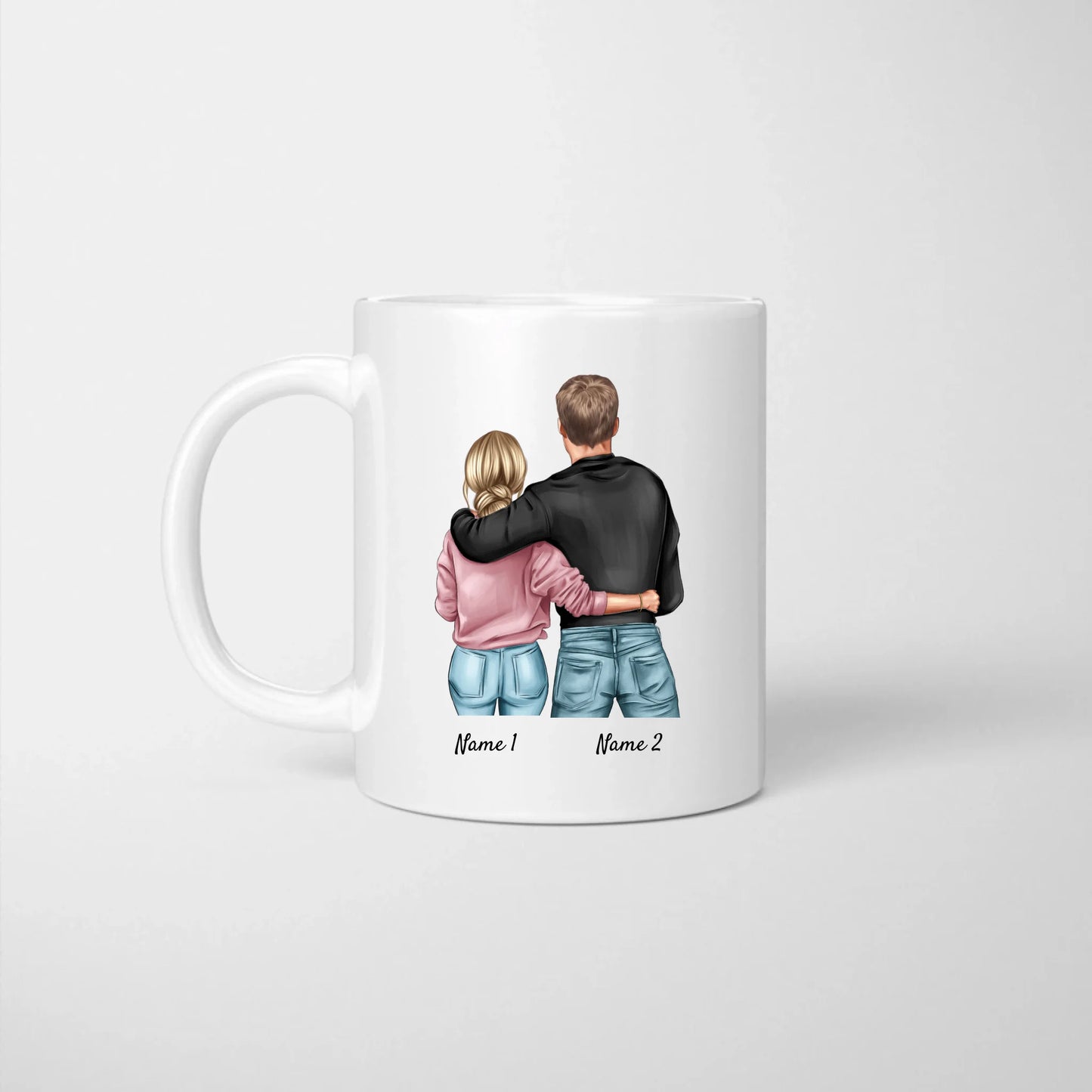 Es begann alles mit einer Nachricht - Personalisierte Pärchen-Tasse, individuelles Geschenk Partner Valentinstag Datingapp