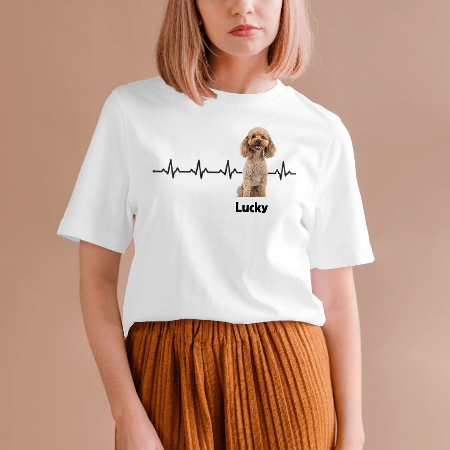 Personalisiertes Foto T-Shirt - "Herzfrequenz" mit Bild von deinem Haustier