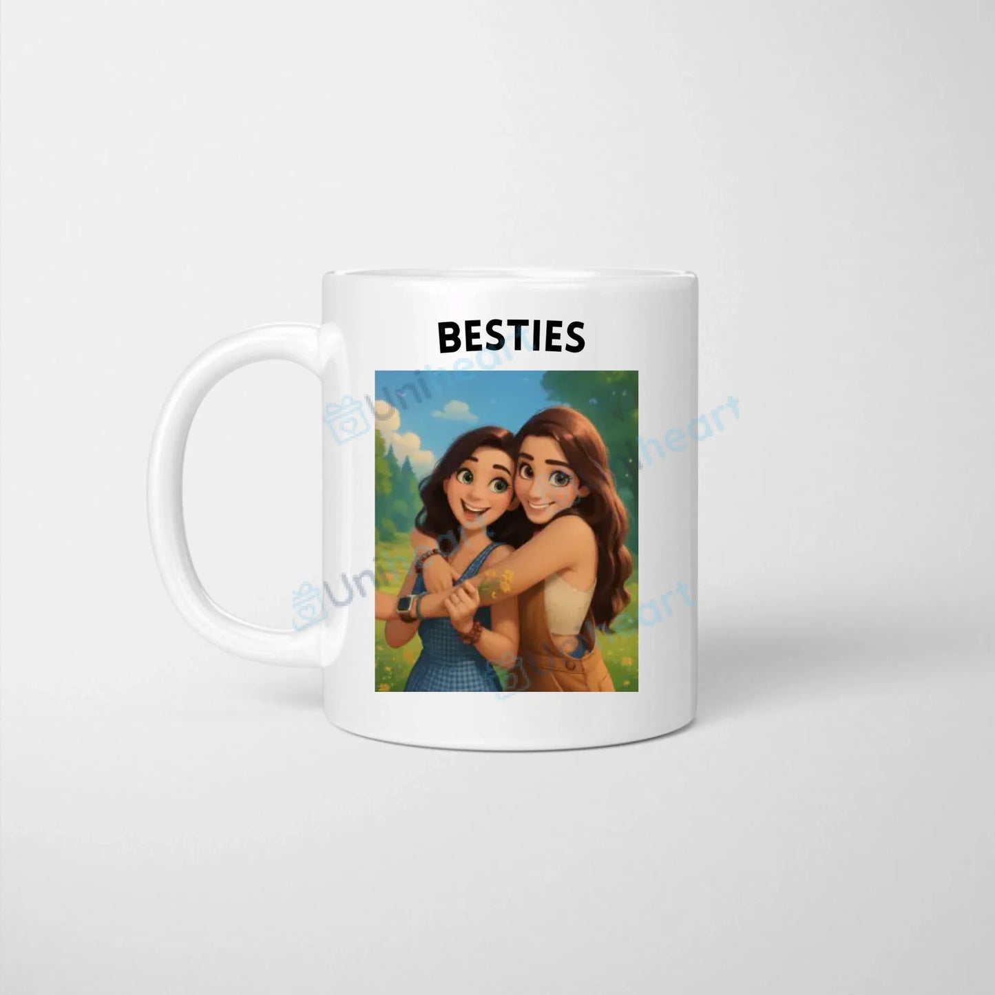 Personalisierte Foto-Tasse Besties Zeichentrick (Verwandelt eure Bilder in eine Zeichnung)