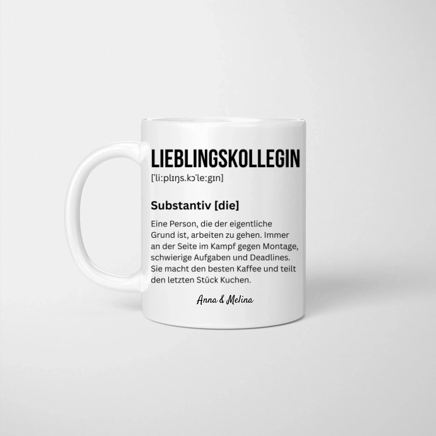 Definition Lieblingskollegin/ Lieblingskollege - Personalisierte Tasse für Kollegen
