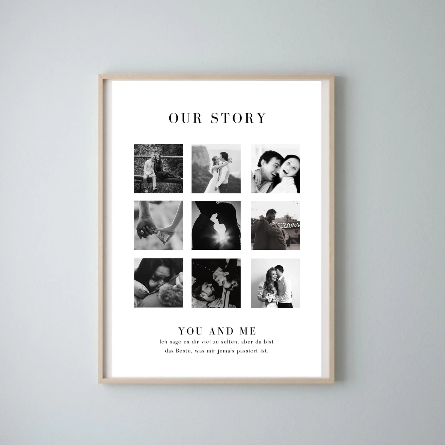 "Our Story" Personalisierte Foto-Collage Leinwand für Pärchen, deinen Partner