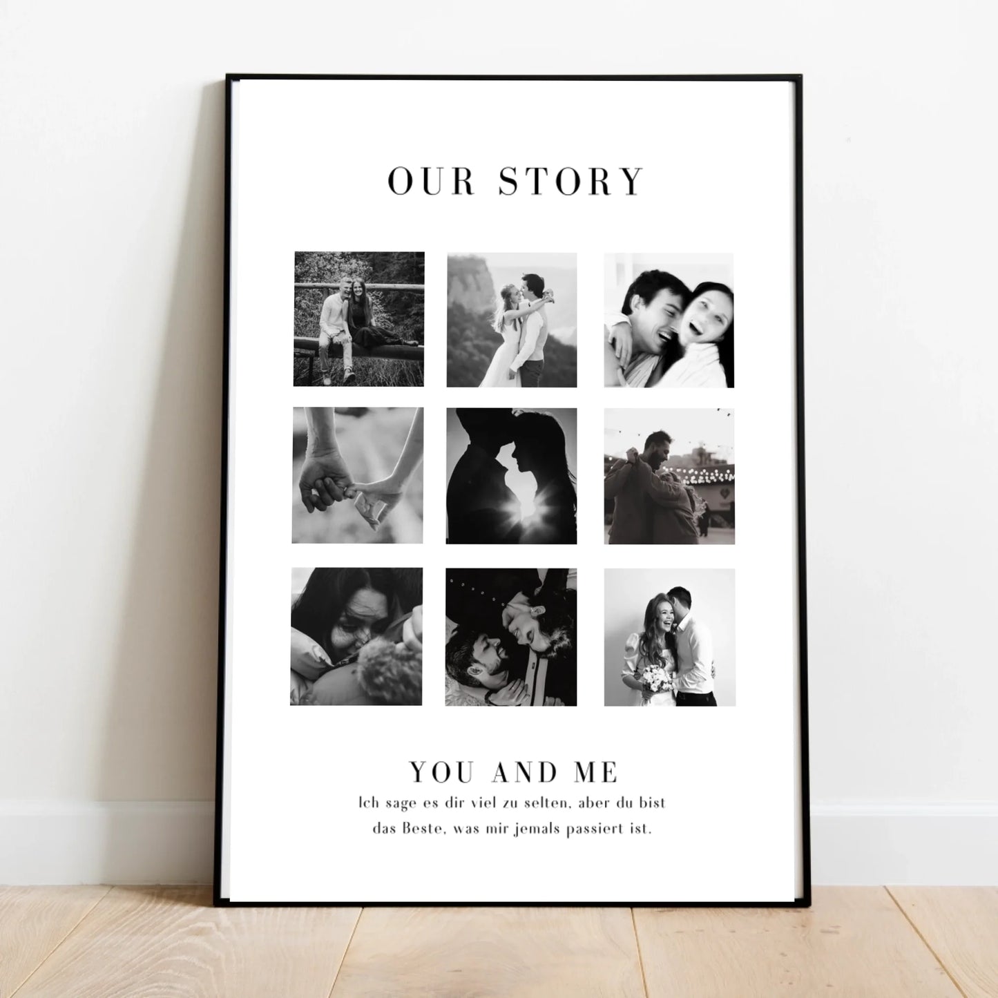 "Our Story" Personalisierte Foto-Collage Leinwand für Pärchen, deinen Partner